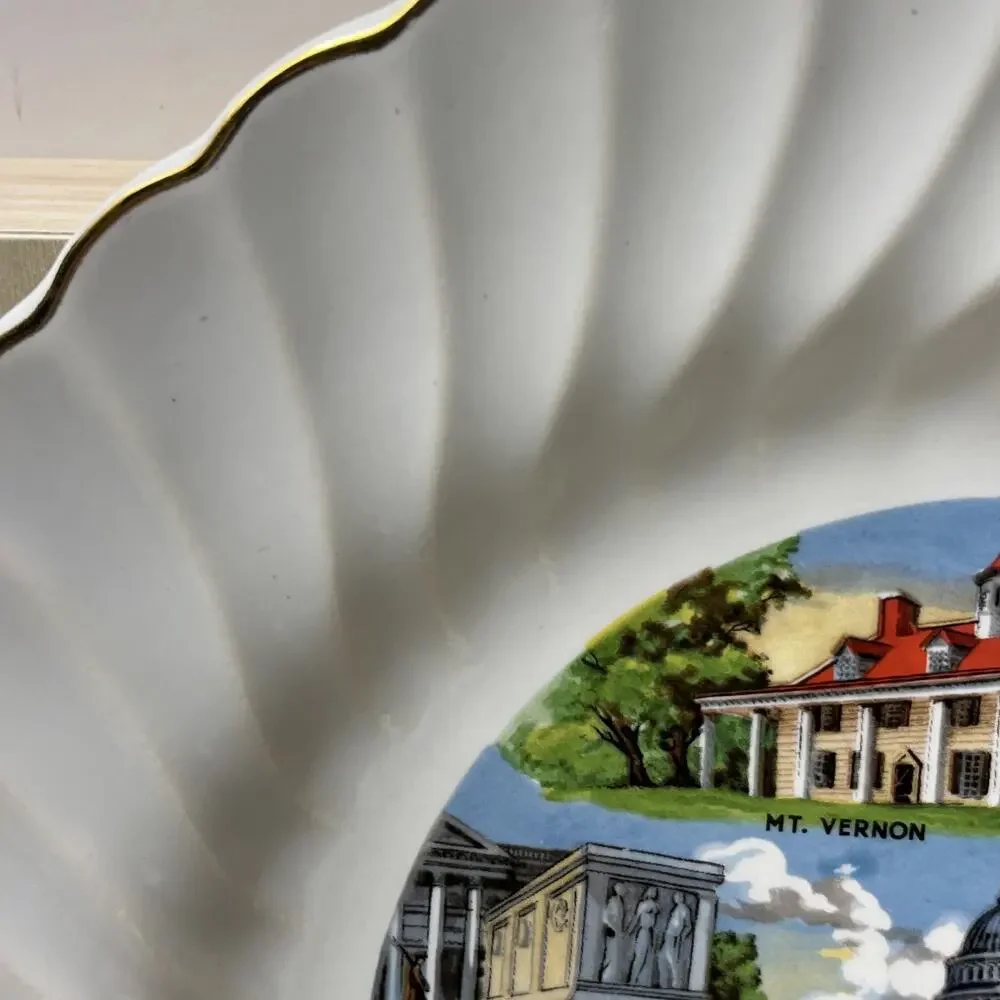 Washington DC Souvenir Plate, Vintage MidCentury US Capitol Collectible Souvenir